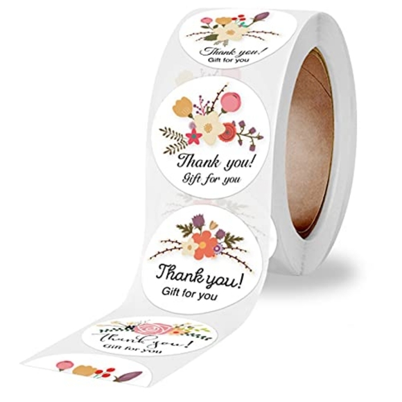 100 - 1 Inch Thank You Stickers - Picture 4 of 6